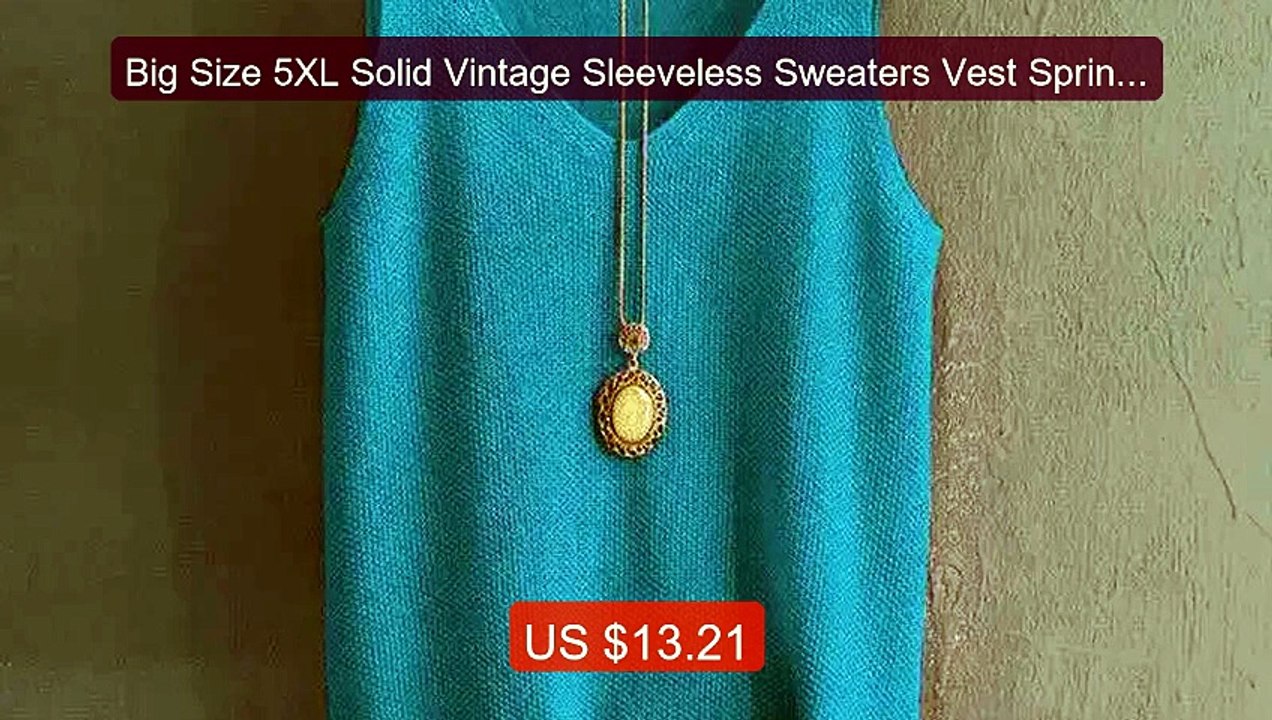 Big Size 5XL Solid Vintage Sleeveless Sweaters Vest Spring Au... -- Amazing Value 2026 | Must Have!