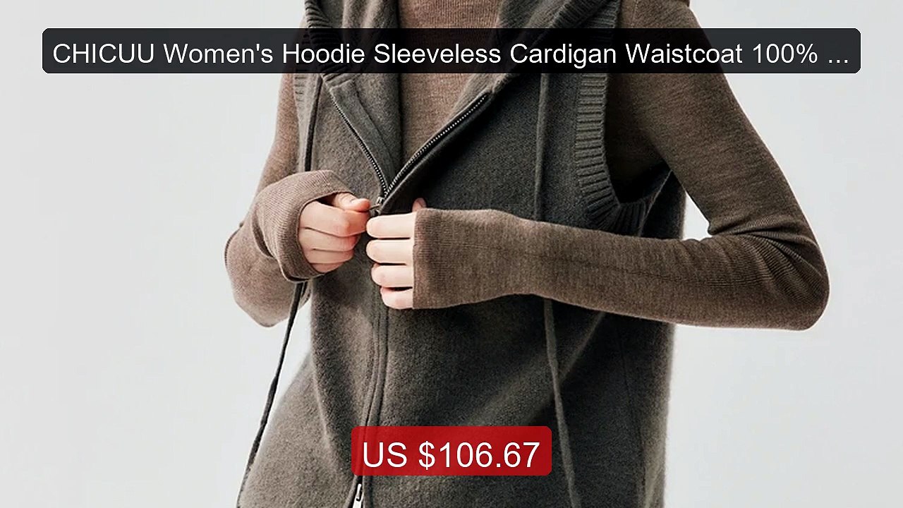 CHICUU Women's Hoodie Sleeveless Cardigan Waistcoat 100% Cash... -- Amazing Value 2026 | Must Have!