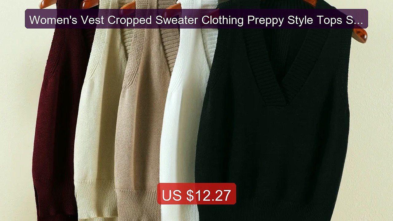 Women's Vest Cropped Sweater Clothing Preppy Style Tops Sweate... -- Hot Deal 2026 | Limited Offer!