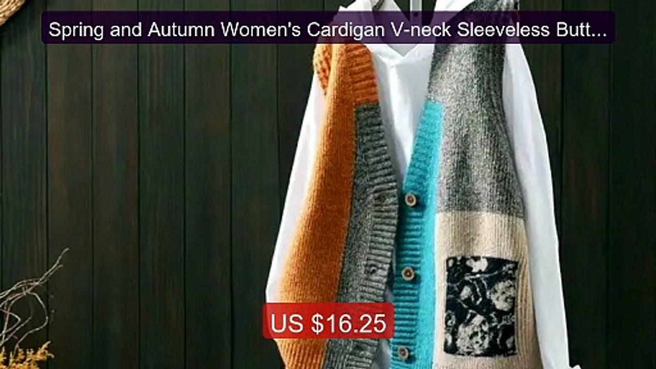 Spring and Autumn Women's Cardigan V-neck Sleeveless Button Pr... -- Hot Deal 2026 | Limited Offer!