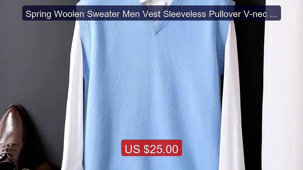 Spring Woolen Sweater Men Vest Sleeveless Pullover V-nec Base ... -- Hot Deal 2026 | Limited Offer!