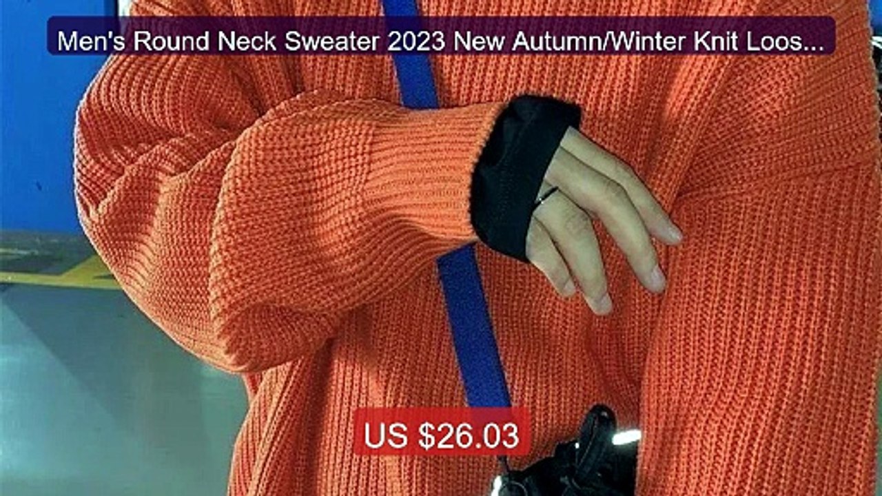 Men's Round Neck Sweater 2023 New Autumn/Winter Knit Loose and Thic... -- Top Rated 2026 | Buy Now!