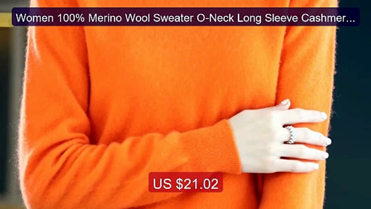Women 100% Merino Wool Sweater O-Neck Long Sleeve Cashmere ... -- Top Pick 2026 | Unbeatable Price!