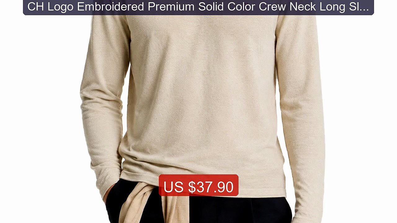 CH Logo Embroidered Premium Solid Color Crew Neck Long Sleeve ... -- Best Buy 2026 | Great Quality!