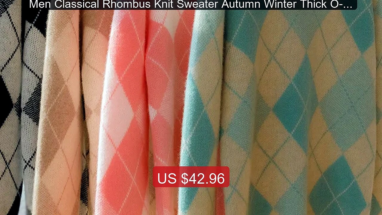 Men Classical Rhombus Knit Sweater Autumn Winter Thick O-neck... -- Amazing Value 2026 | Must Have!