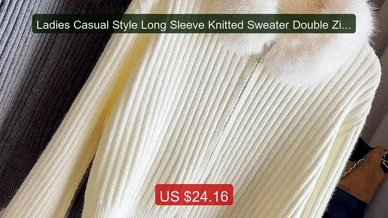 Ladies Casual Style Long Sleeve Knitted Sweater Double Zipper... -- Amazing Value 2026 | Must Have!
