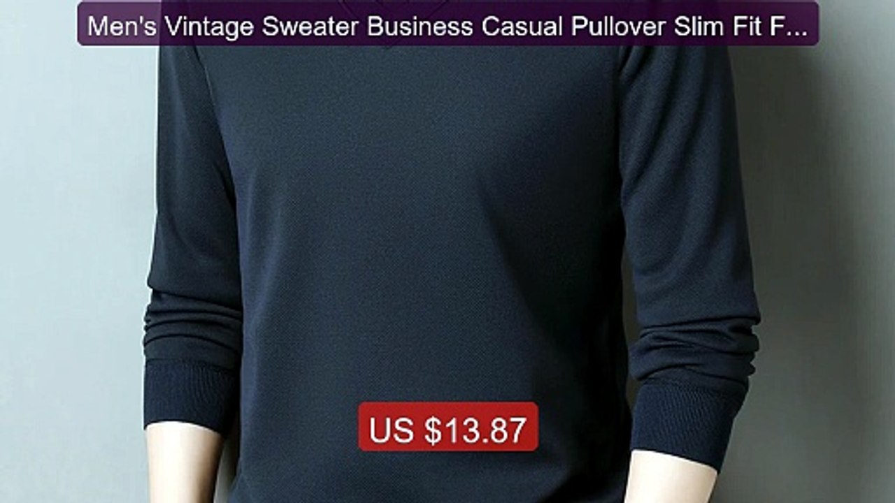 Men's Vintage Sweater Business Casual Pullover Slim Fit Fle... -- Top Pick 2026 | Unbeatable Price!
