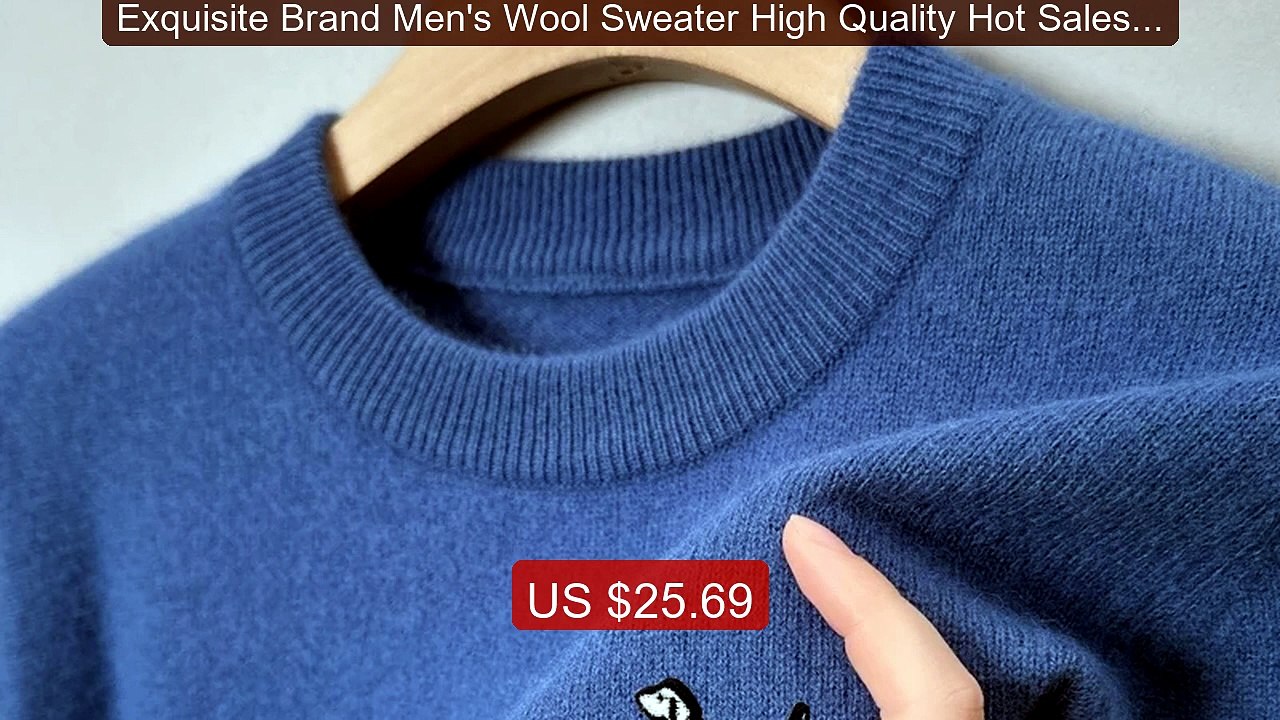 Exquisite Brand Men's Wool Sweater High Quality Hot Sales Dog Embro... -- Top Rated 2026 | Buy Now!