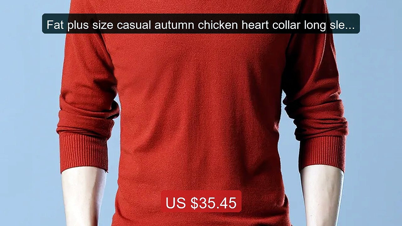 Fat plus size casual autumn chicken heart collar long sleev... -- Top Pick 2026 | Unbeatable Price!