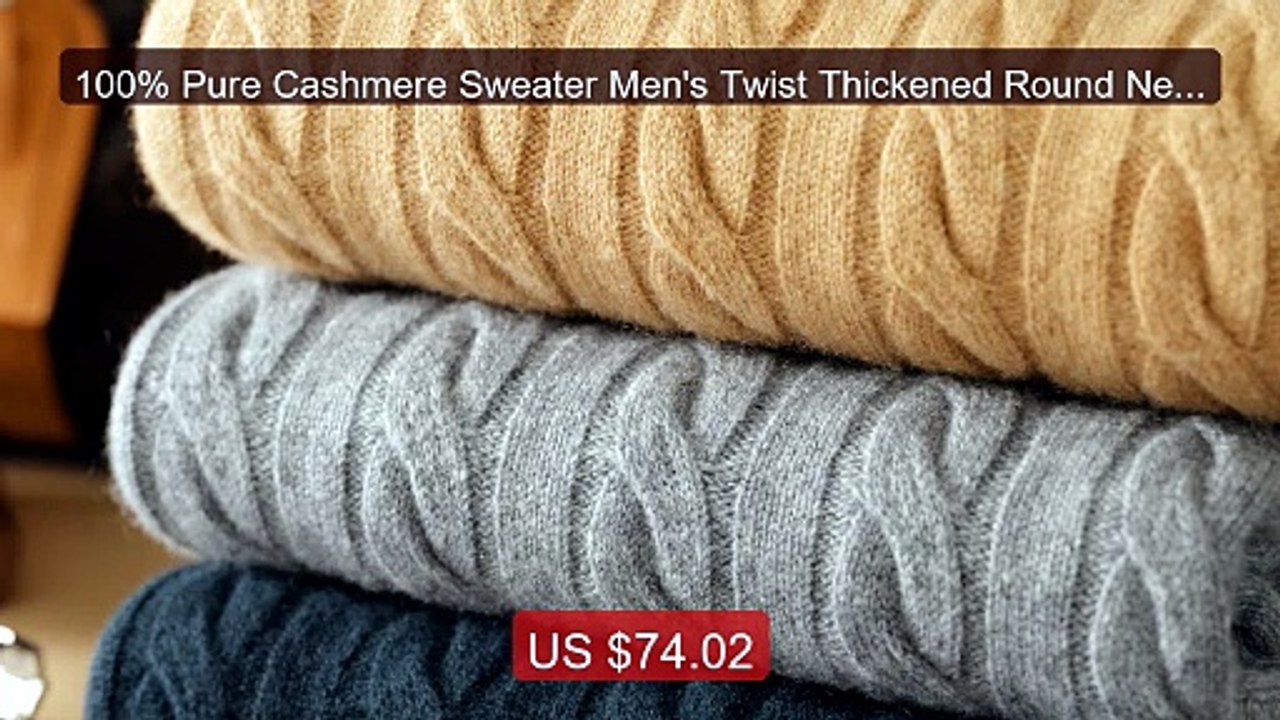 100% Pure Cashmere Sweater Men's Twist Thickened Round Neck... -- Top Pick 2026 | Unbeatable Price!