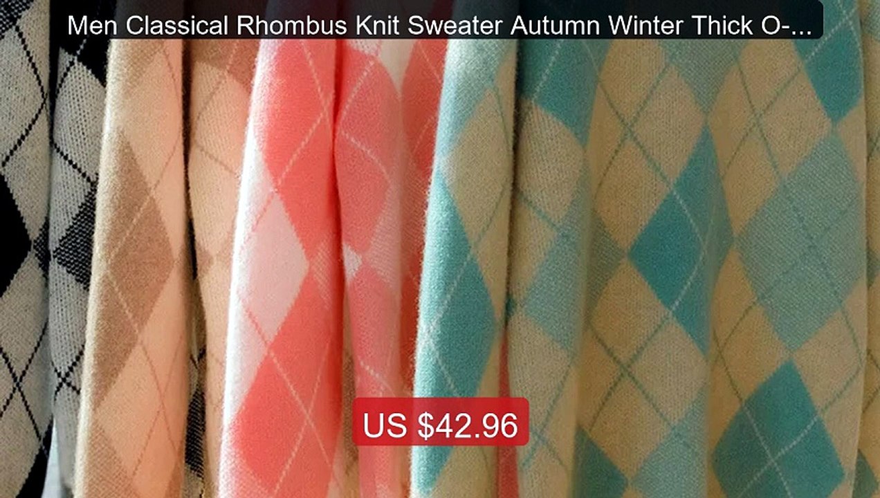 Men Classical Rhombus Knit Sweater Autumn Winter Thick O-neck ... -- Hot Deal 2026 | Limited Offer!