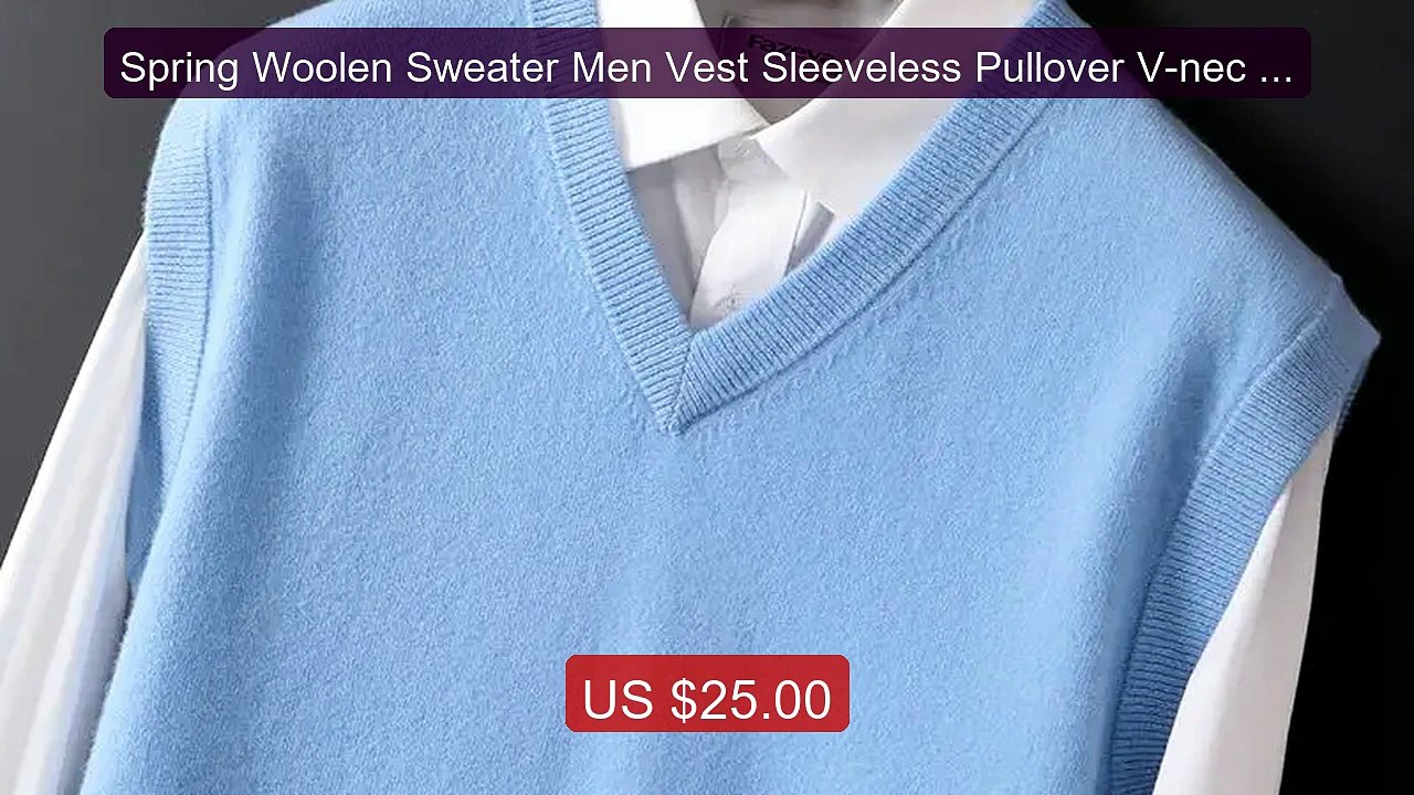 Spring Woolen Sweater Men Vest Sleeveless Pullover V-nec Ba... -- Top Pick 2026 | Unbeatable Price!
