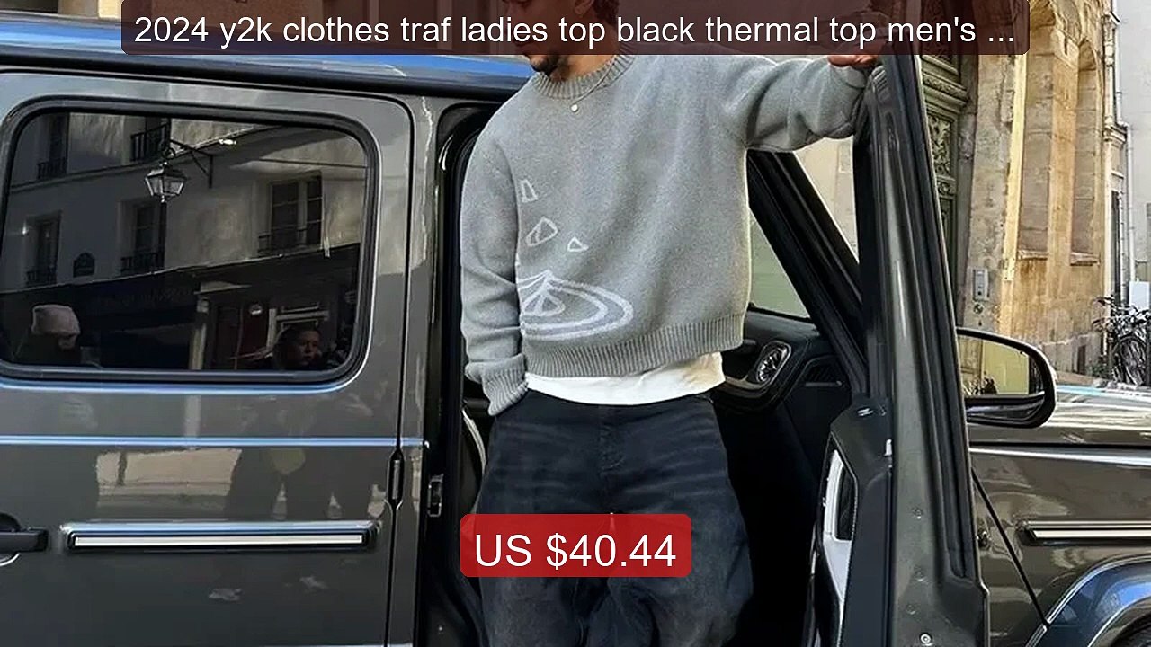 2024 y2k clothes traf ladies top black thermal top men's lo... -- Top Pick 2026 | Unbeatable Price!