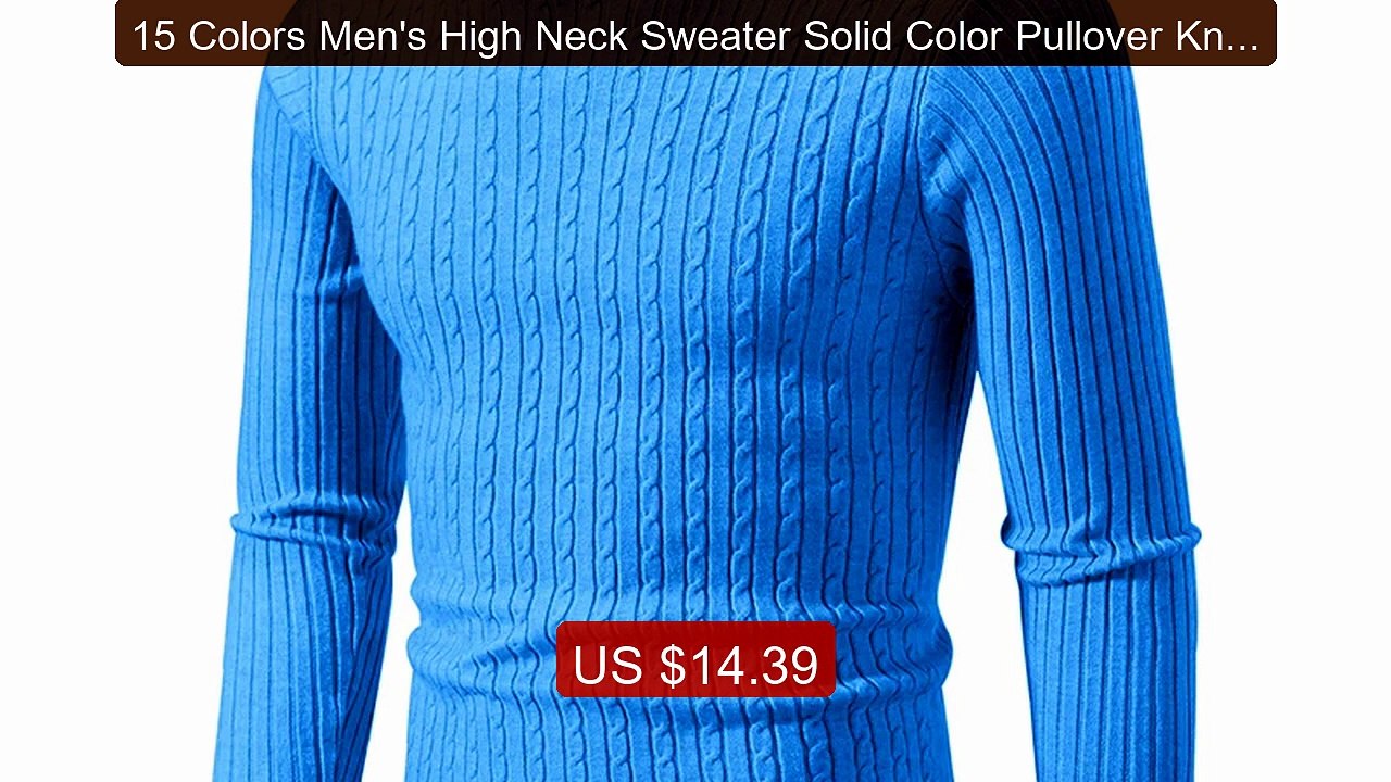 15 Colors Men's High Neck Sweater Solid Color Pullover Knit... -- Top Pick 2026 | Unbeatable Price!