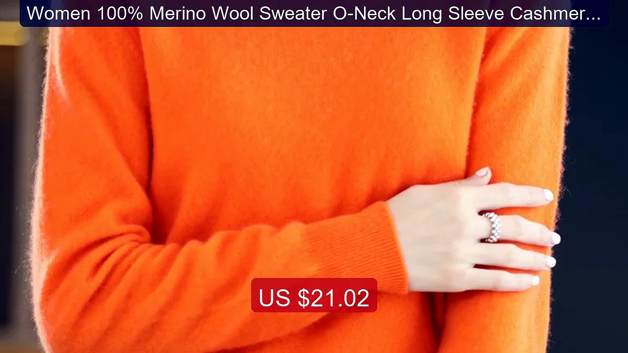 Women 100% Merino Wool Sweater O-Neck Long Sleeve Cashmere ... -- Top Pick 2026 | Unbeatable Price!