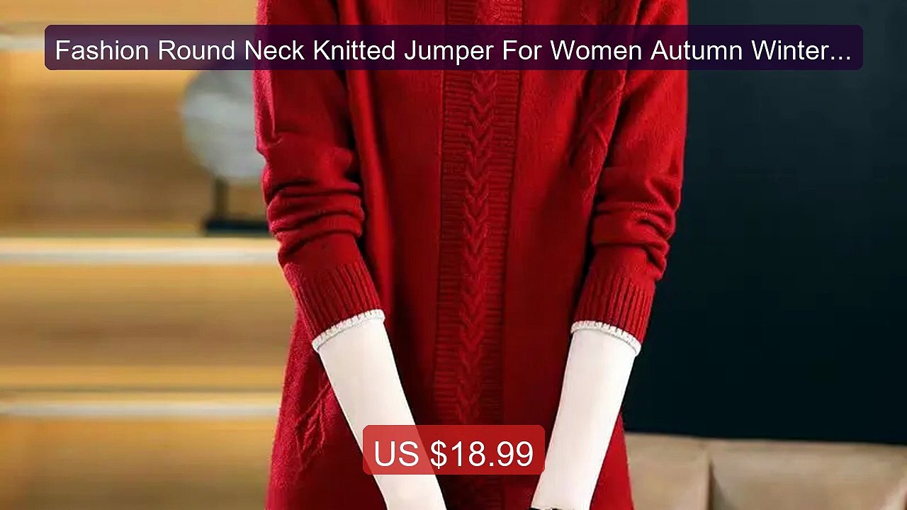 Fashion Round Neck Knitted Jumper For Women Autumn Winter Lon... -- Amazing Value 2026 | Must Have!