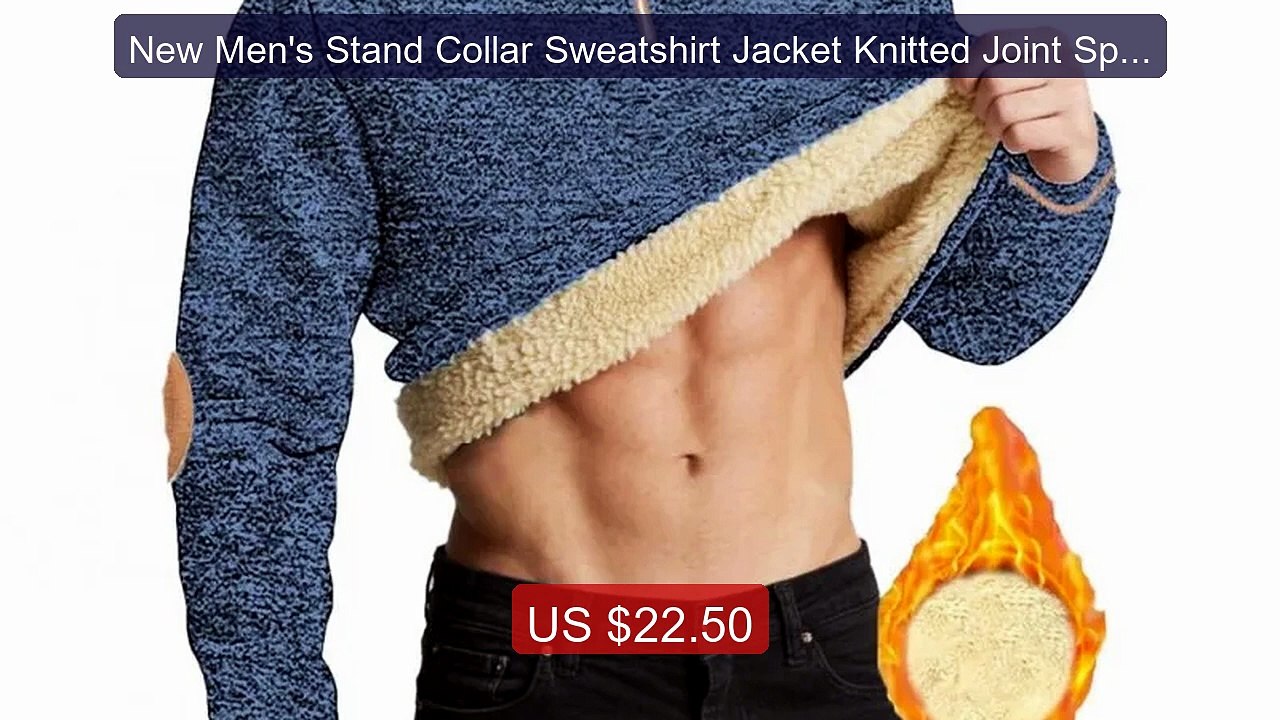 New Men's Stand Collar Sweatshirt Jacket Knitted Joint Spli... -- Top Pick 2026 | Unbeatable Price!