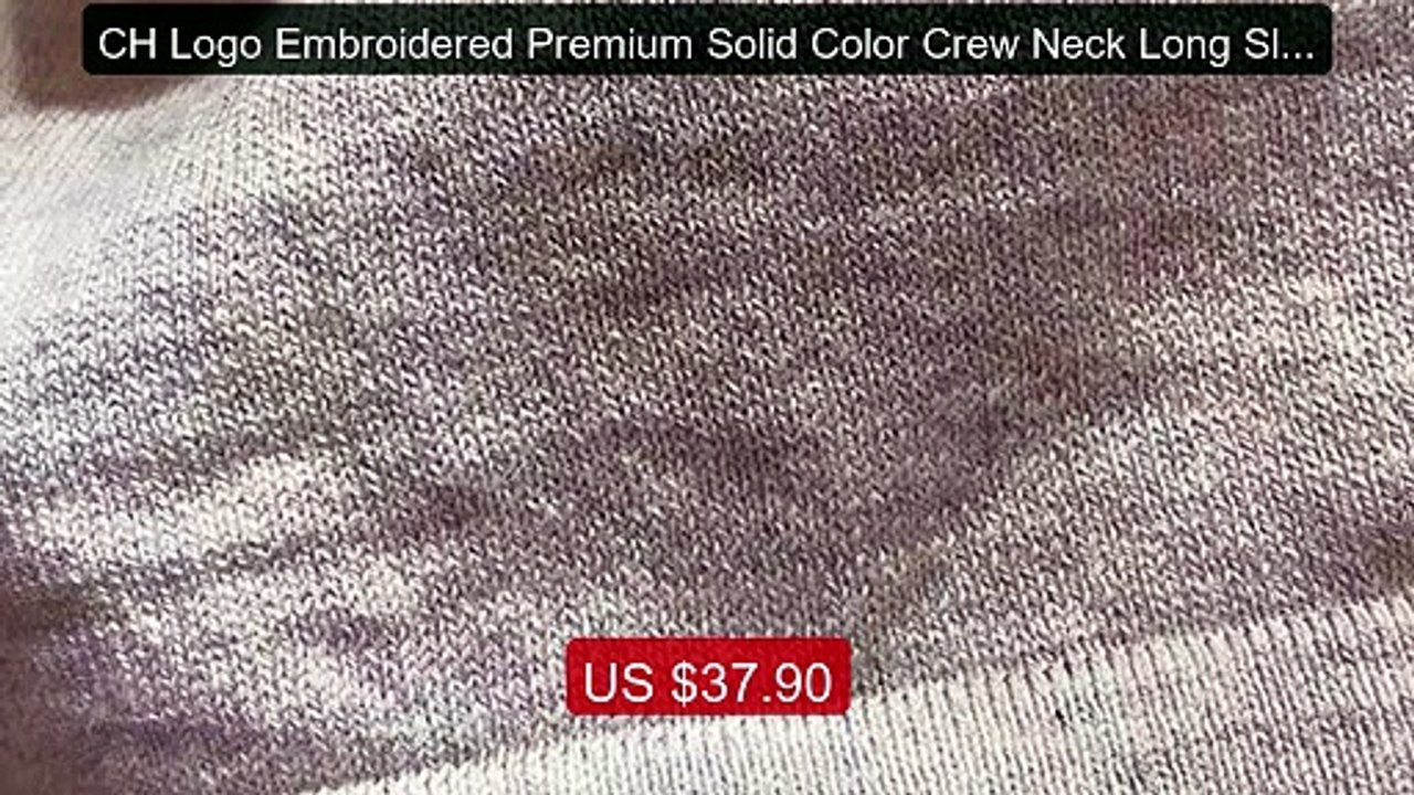 CH Logo Embroidered Premium Solid Color Crew Neck Long Slee... -- Top Pick 2026 | Unbeatable Price!