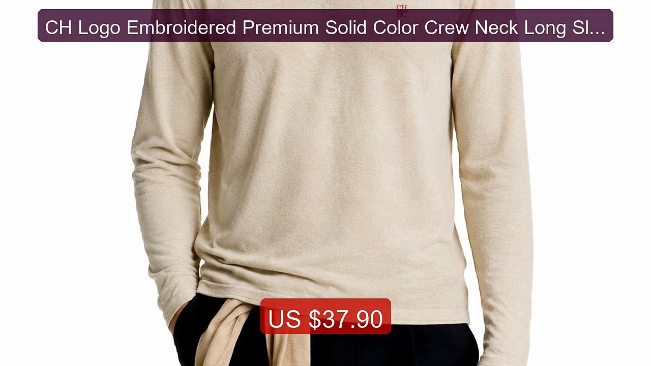 CH Logo Embroidered Premium Solid Color Crew Neck Long Slee... -- Top Pick 2026 | Unbeatable Price!