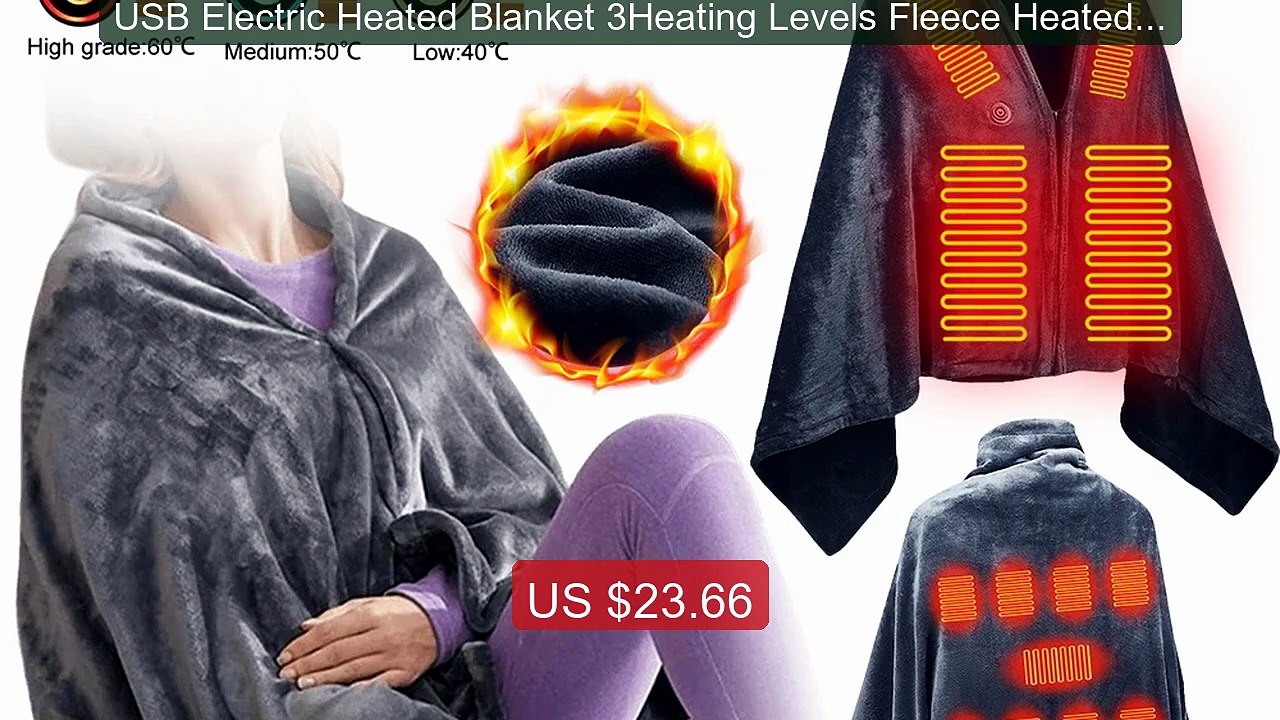 USB Electric Heated Blanket 3Heating Levels Fleece Heated Bla... -- Amazing Value 2026 | Must Have!