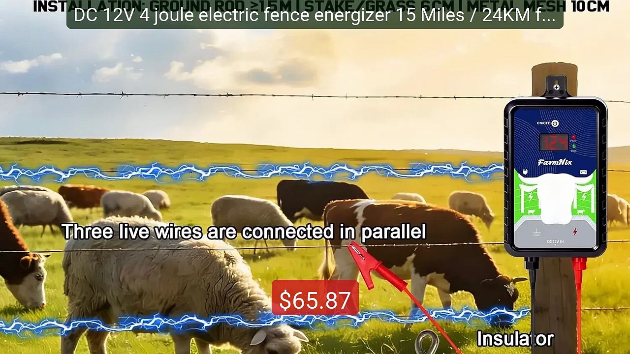 DC 12V 4 joule electric fence energizer 15 Miles / 24KM for a... -- Amazing Value 2026 | Must Have!