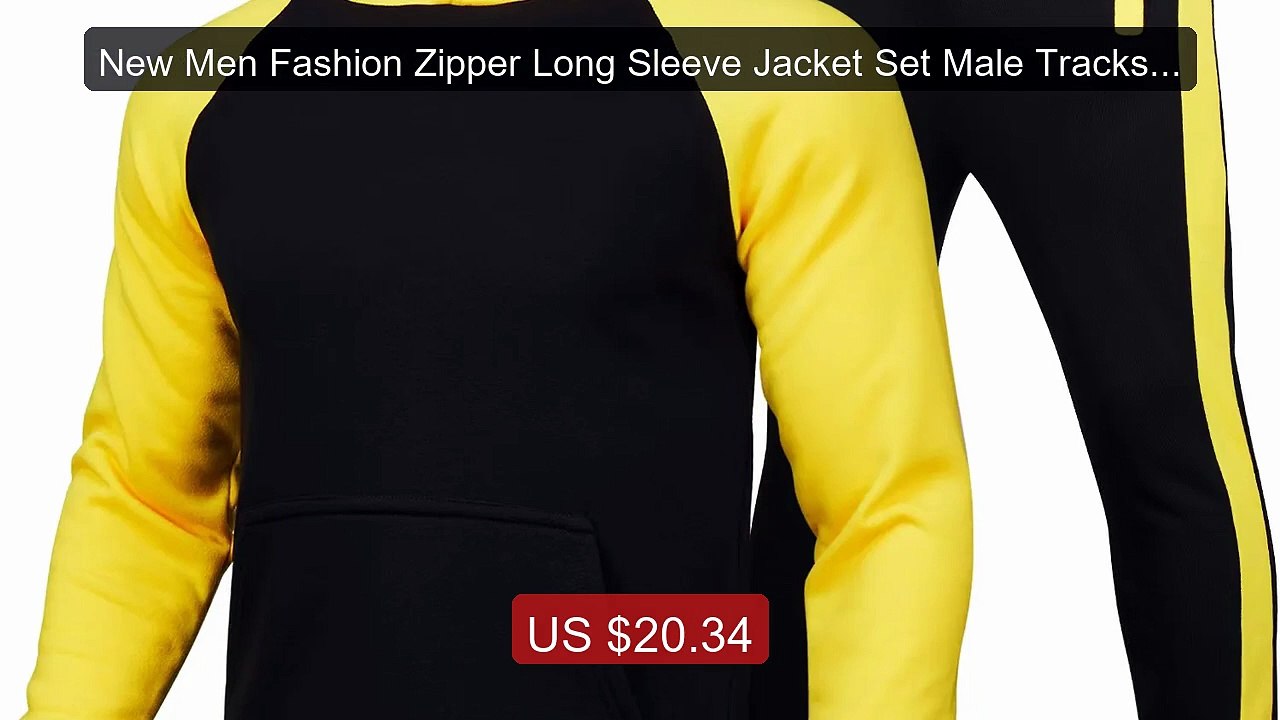 New Men Fashion Zipper Long Sleeve Jacket Set Male Tracksuit Sport ... -- Top Rated 2026 | Buy Now!