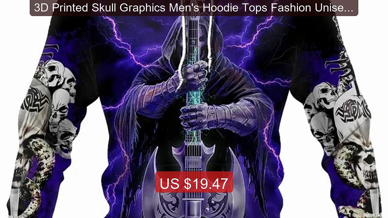 3D Printed Skull Graphics Men's Hoodie Tops Fashion Unisex Sweatsh... -- Best Deal 2026 | Shop Now!