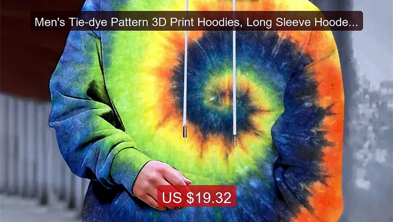 Men's Tie-dye Pattern 3D Print Hoodies, Long Sleeve Hooded Sw... -- Amazing Value 2026 | Must Have!