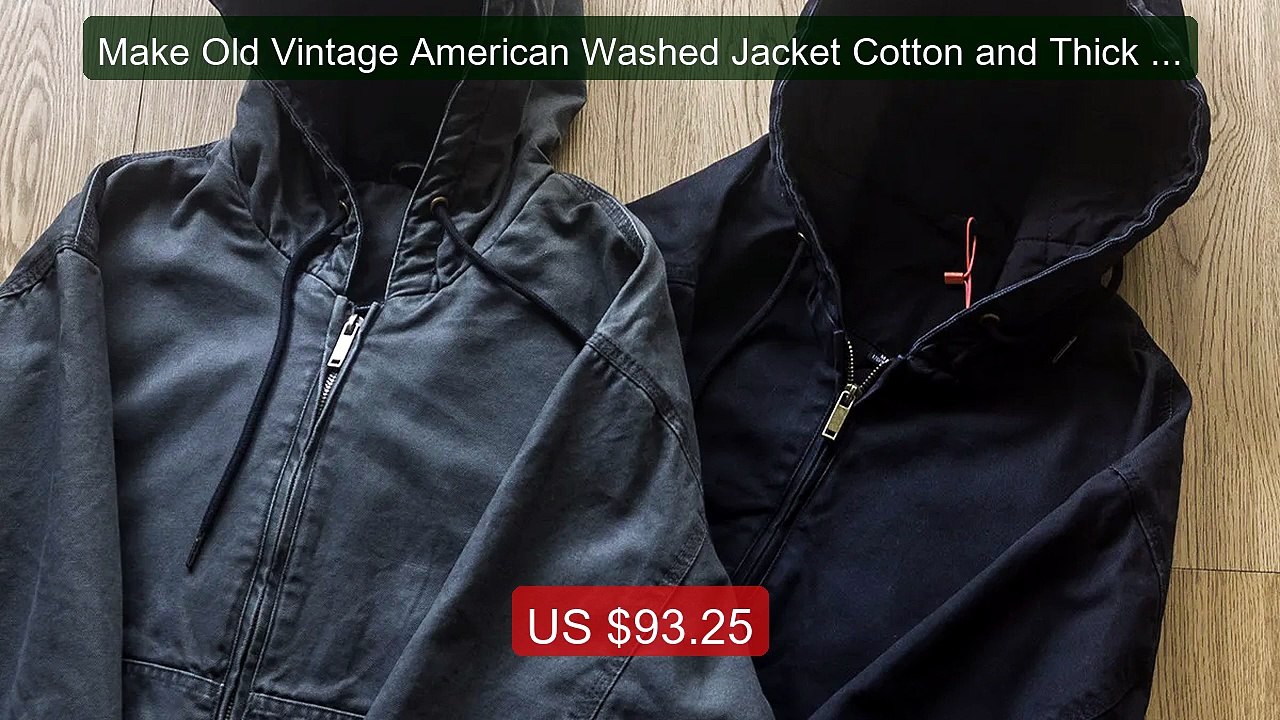 Make Old Vintage American Washed Jacket Cotton and Thick Hooded Swe... -- Top Rated 2026 | Buy Now!
