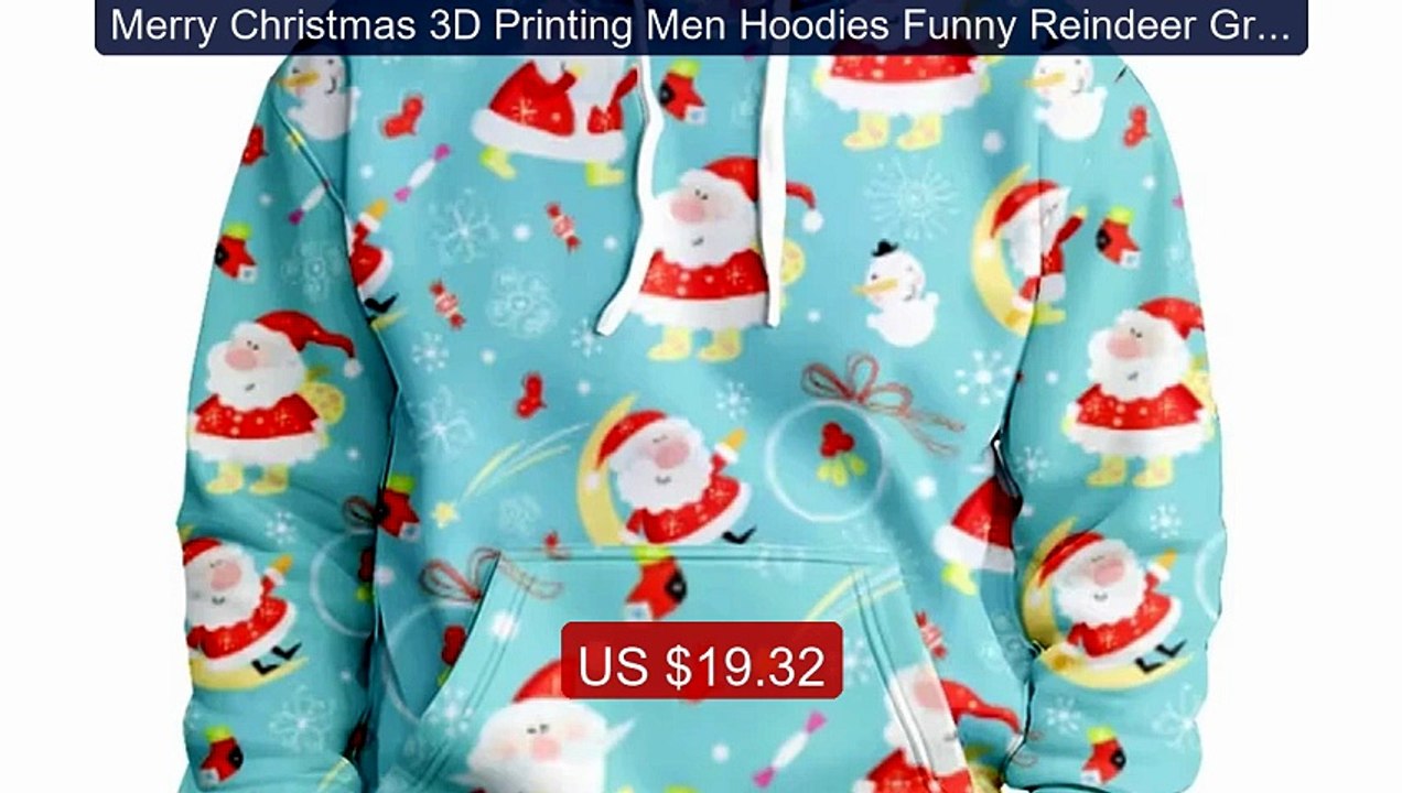 Merry Christmas 3D Printing Men Hoodies Funny Reindeer Graphic Hood... -- Top Rated 2026 | Buy Now!