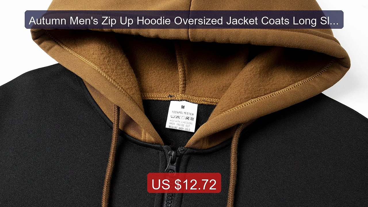 Autumn Men's Zip Up Hoodie Oversized Jacket Coats Long Sleeve ... -- Hot Deal 2026 | Limited Offer!