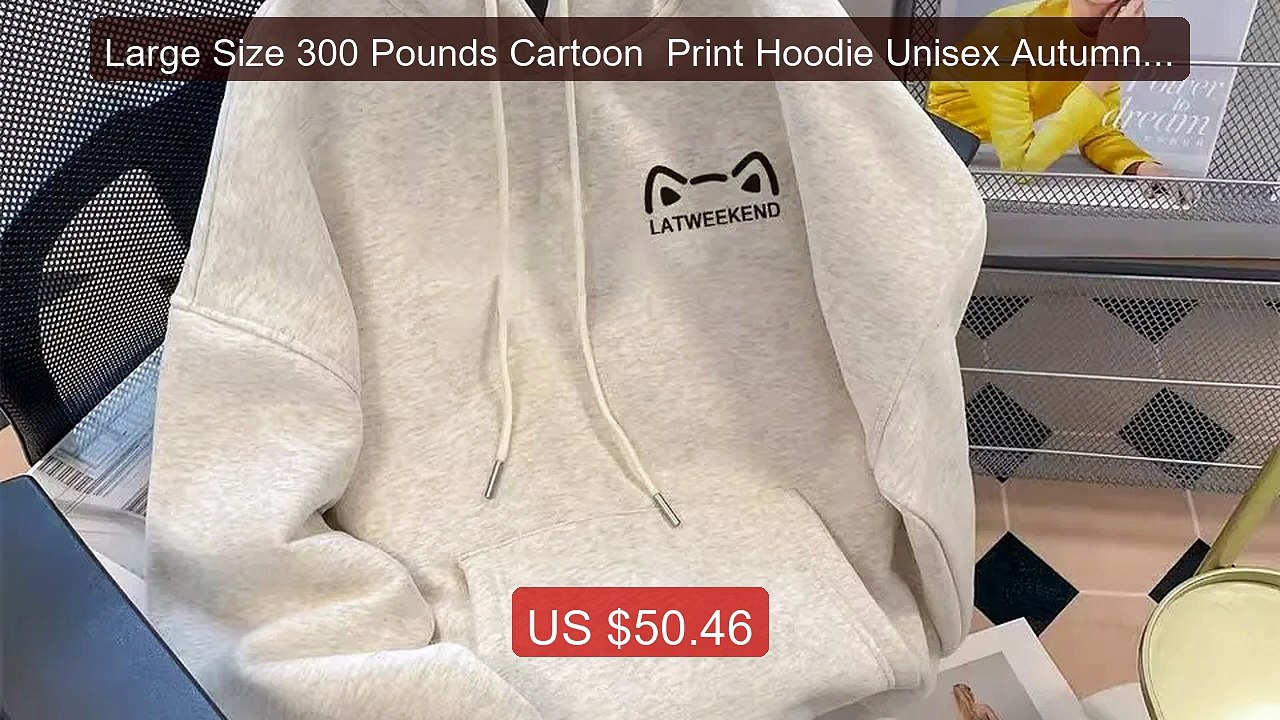 Large Size 300 Pounds Cartoon  Print Hoodie Unisex Autumn Win... -- Amazing Value 2026 | Must Have!
