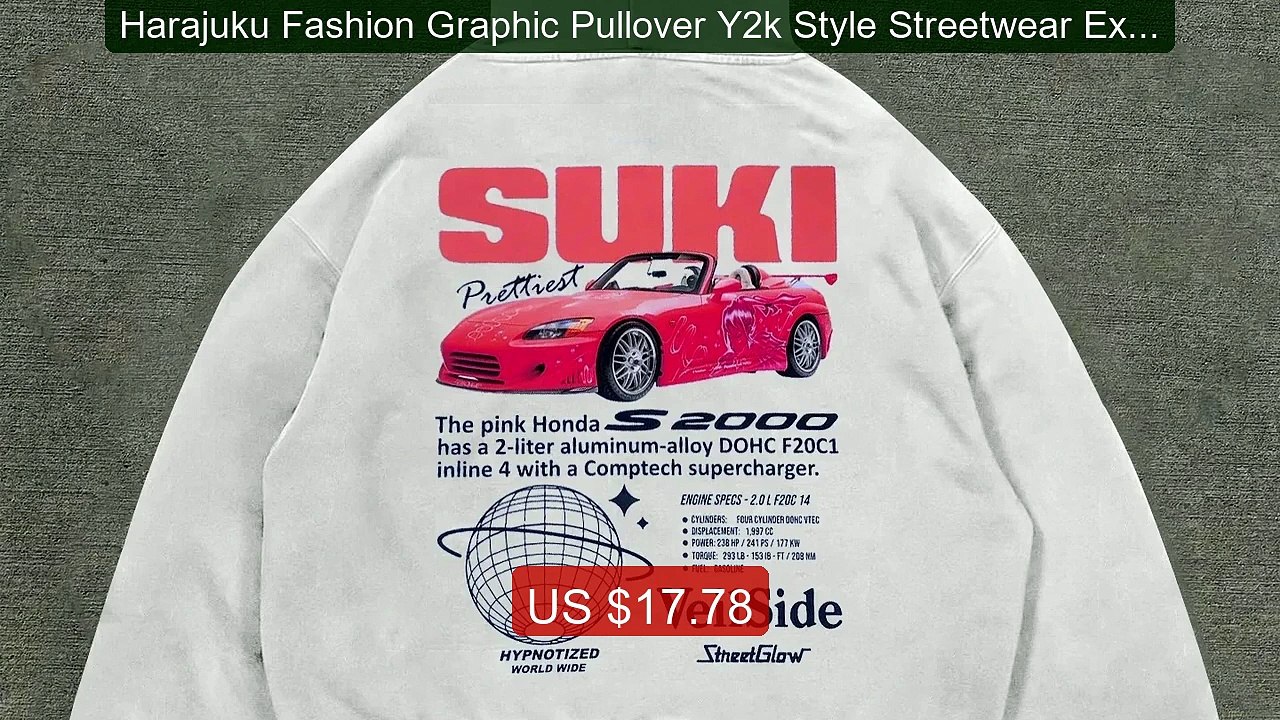 Harajuku Fashion Graphic Pullover Y2k Style Streetwear Exquisite Pr... -- Top Rated 2026 | Buy Now!