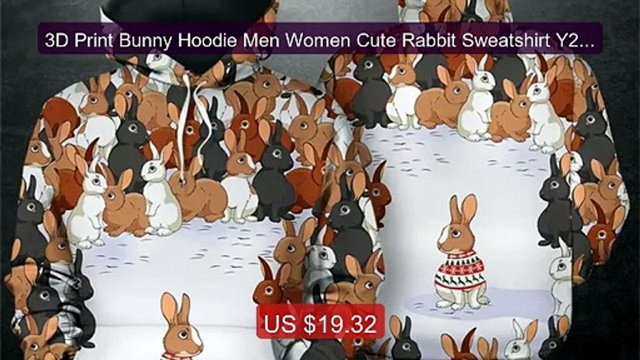 3D Print Bunny Hoodie Men Women Cute Rabbit Sweatshirt Y2k ... -- Top Pick 2026 | Unbeatable Price!