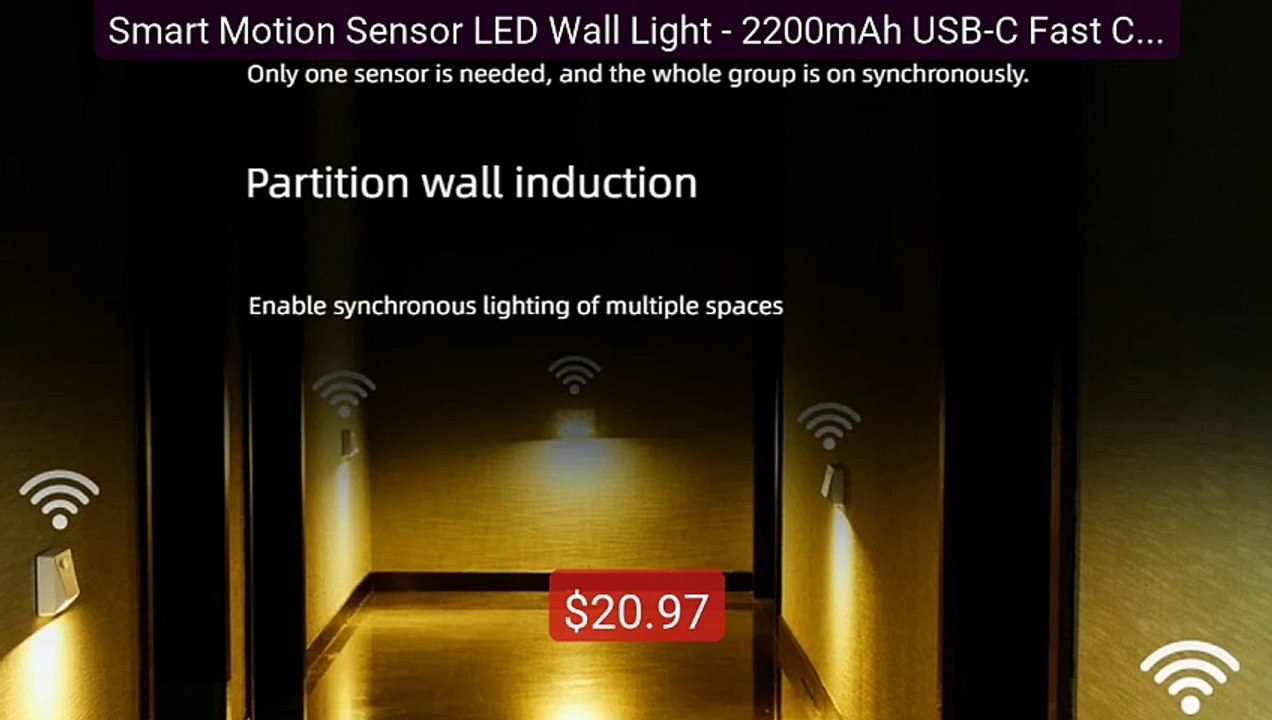 Smart Motion Sensor LED Wall Light - 2200mAh USB-C Fast Cha... -- Top Pick 2026 | Unbeatable Price!