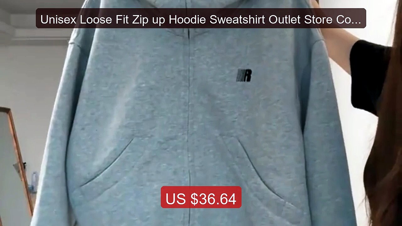 Unisex Loose Fit Zip up Hoodie Sweatshirt Outlet Store Collaborati... -- Best Deal 2026 | Shop Now!