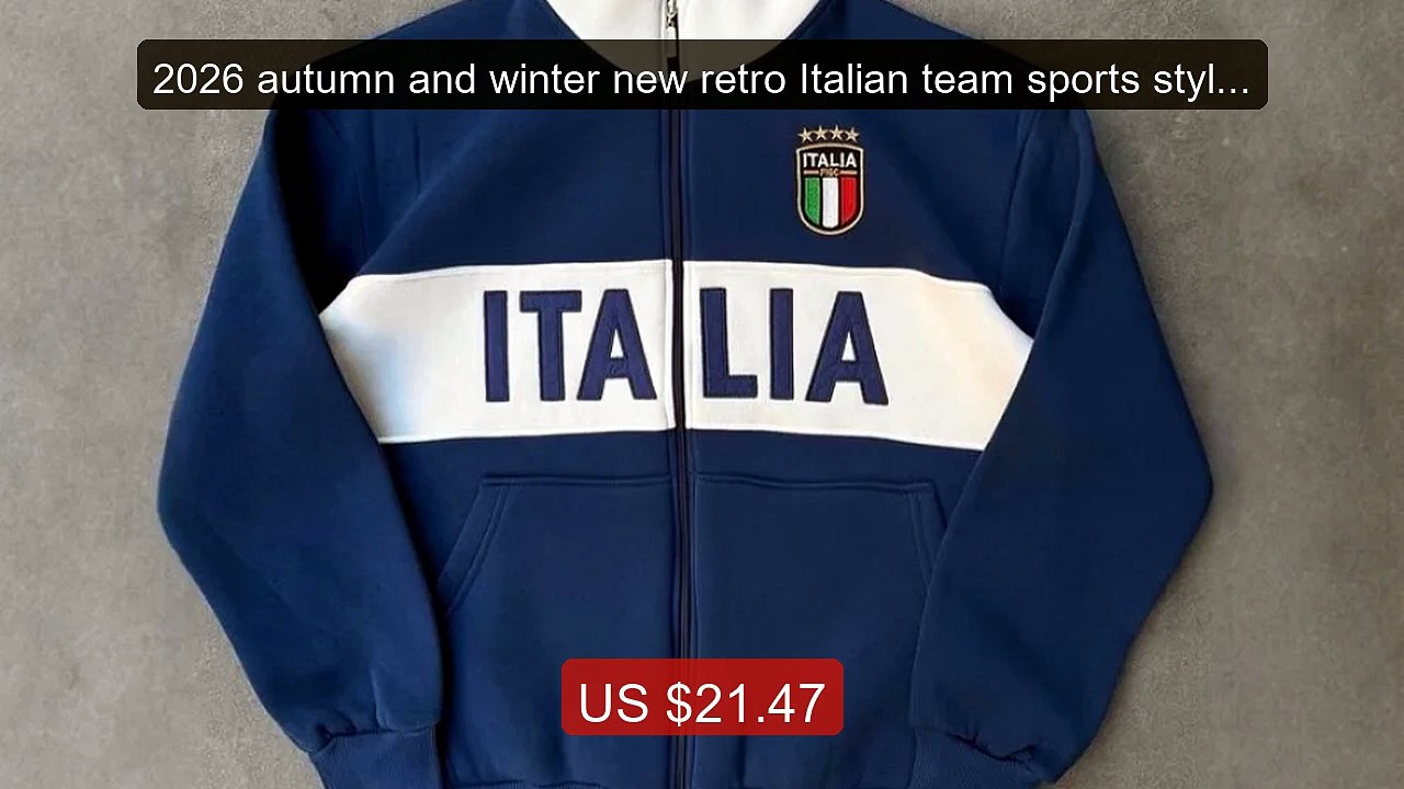 2026 autumn and winter new retro Italian team sports style hoodie ... -- Best Deal 2026 | Shop Now!