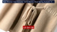 New Women Vest Sweater 100% Merino Wool Spring Autumn  V-neck... -- Amazing Value 2026 | Must Have!