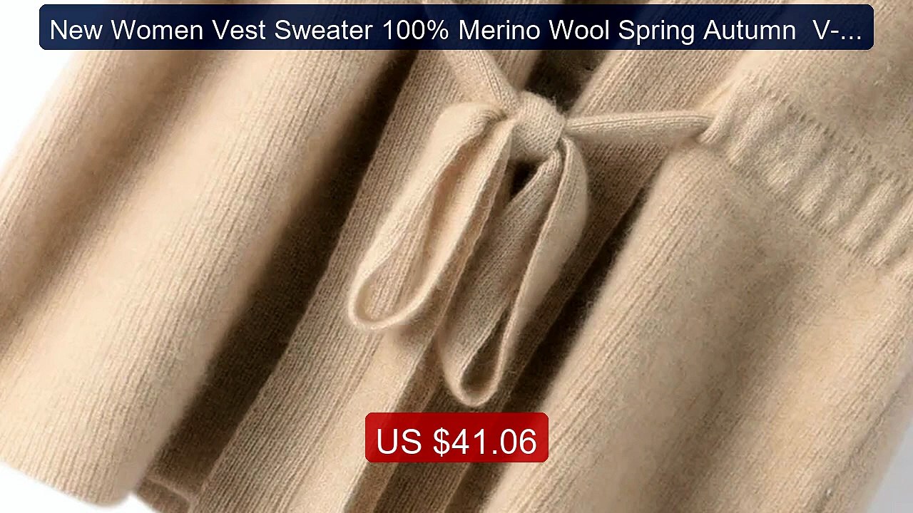 New Women Vest Sweater 100% Merino Wool Spring Autumn  V-neck... -- Amazing Value 2026 | Must Have!