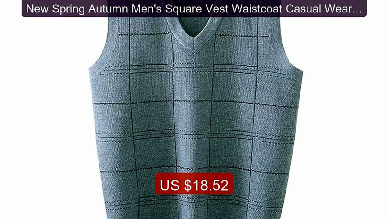 New Spring Autumn Men's Square Vest Waistcoat Casual Wear V-n... -- Amazing Value 2026 | Must Have!