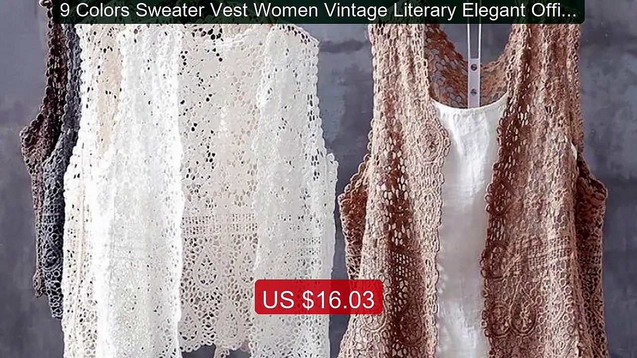 9 Colors Sweater Vest Women Vintage Literary Elegant Office La... -- Best Buy 2026 | Great Quality!