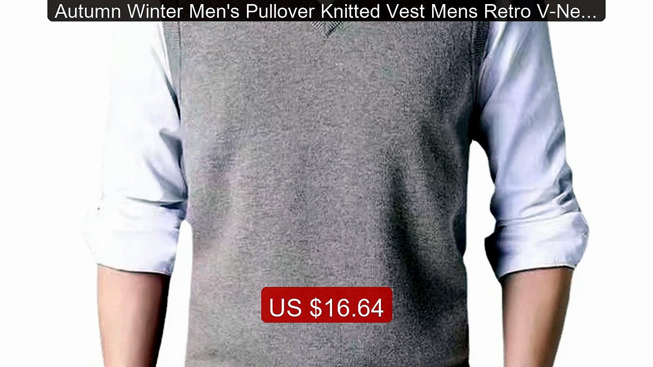 Autumn Winter Men's Pullover Knitted Vest Mens Retro V-Neck... -- Top Pick 2026 | Unbeatable Price!