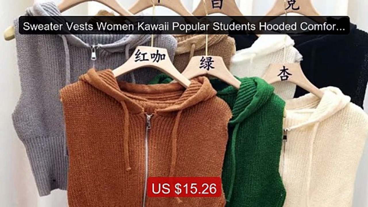 Sweater Vests Women Kawaii Popular Students Hooded Comfortable Ulzz... -- Top Rated 2026 | Buy Now!