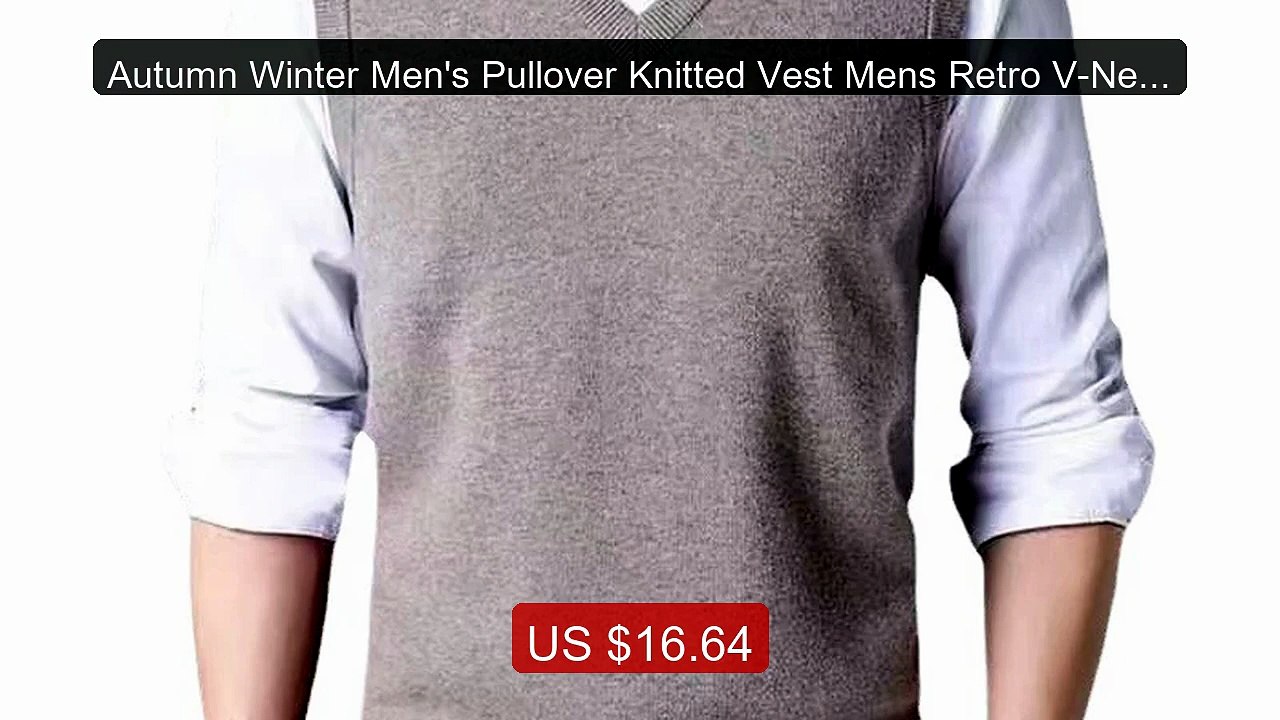 Autumn Winter Men's Pullover Knitted Vest Mens Retro V-Neck J... -- Amazing Value 2026 | Must Have!