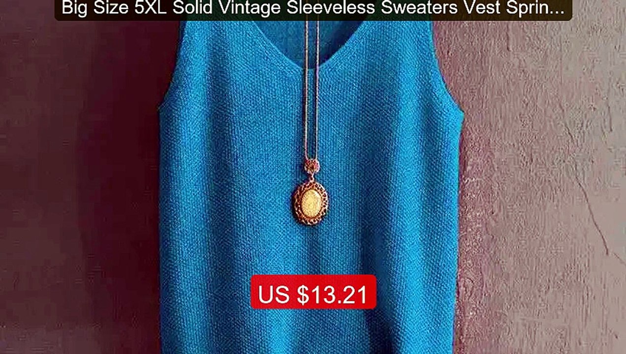 Big Size 5XL Solid Vintage Sleeveless Sweaters Vest Spring Autumn L... -- Top Rated 2026 | Buy Now!