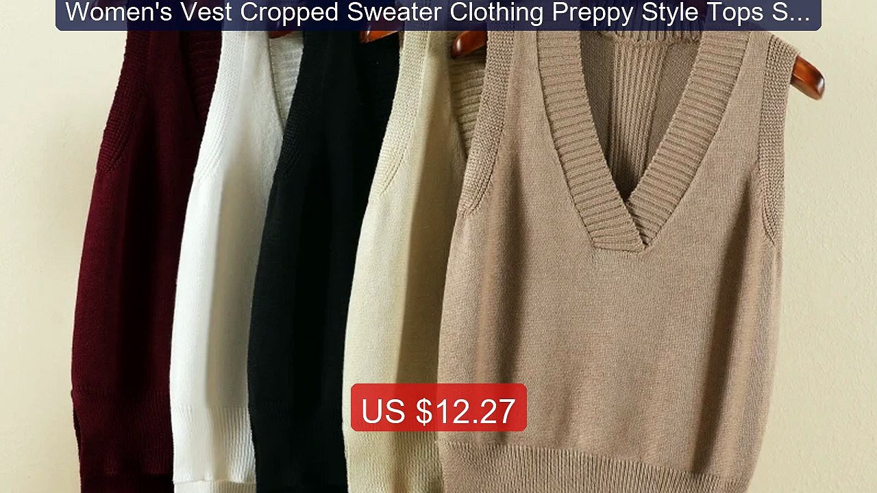 Women's Vest Cropped Sweater Clothing Preppy Style Tops Swe... -- Top Pick 2026 | Unbeatable Price!