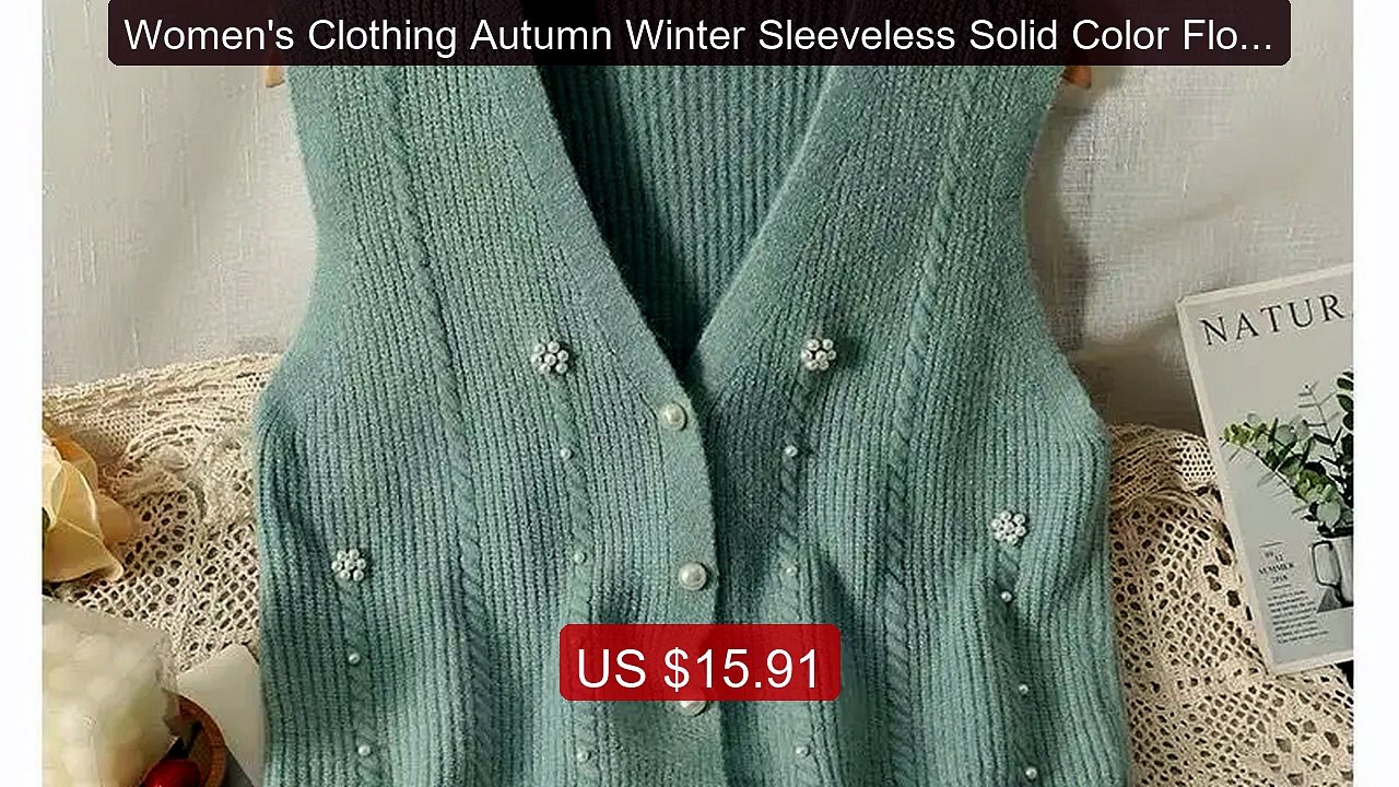 Women's Clothing Autumn Winter Sleeveless Solid Color Flower Sweat... -- Best Deal 2026 | Shop Now!