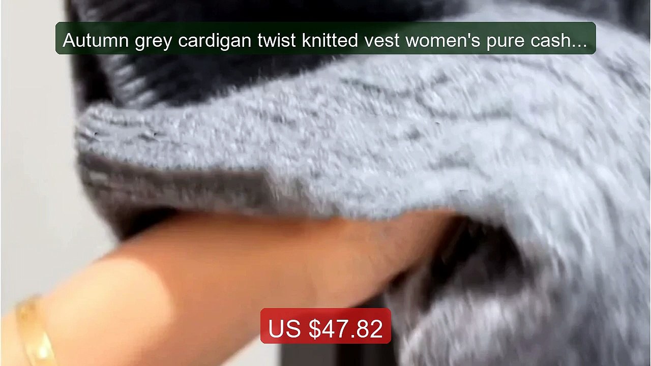 Autumn grey cardigan twist knitted vest women's pure cashmere sweat... -- Top Rated 2026 | Buy Now!