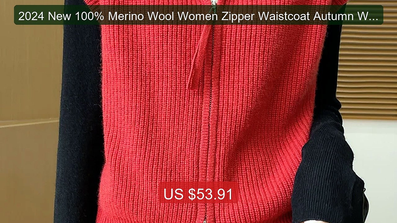 2024 New 100% Merino Wool Women Zipper Waistcoat Autumn Winter Moc... -- Best Deal 2026 | Shop Now!