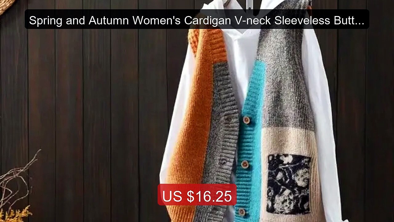 Spring and Autumn Women's Cardigan V-neck Sleeveless Button Pr... -- Hot Deal 2026 | Limited Offer!